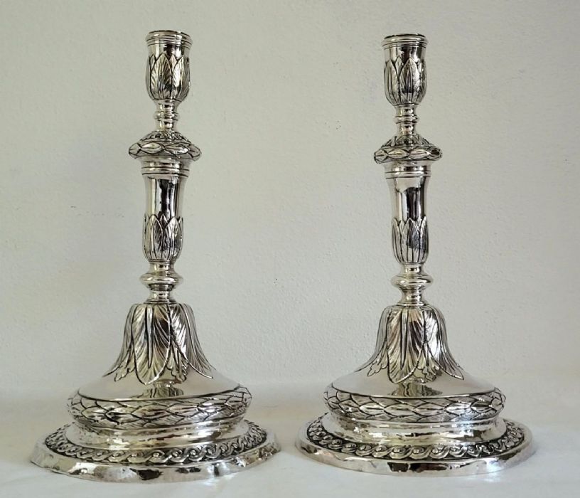 Candelabros dobles de plata